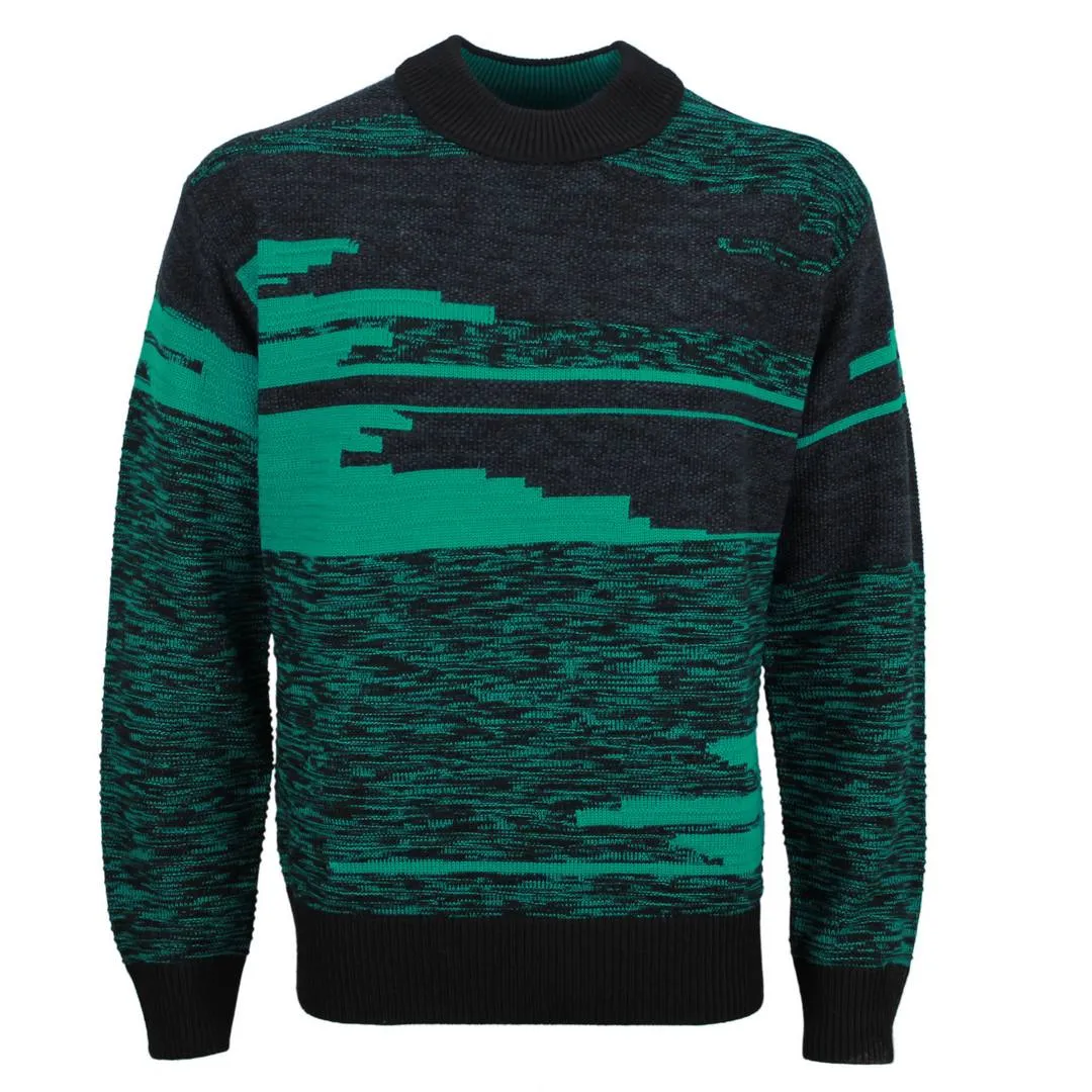 BOSS Herren Strickpullover Aglitch schwarz grün 50497590 001