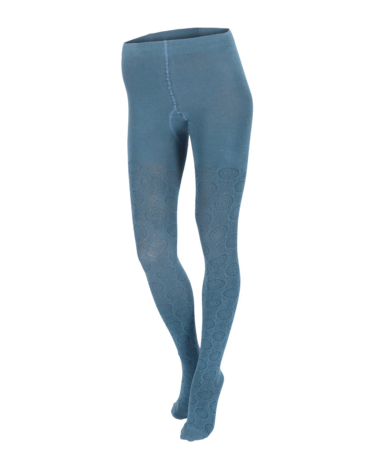 Damen Strumpfhose Kringelmuster Bio Baumwolle Elasthan