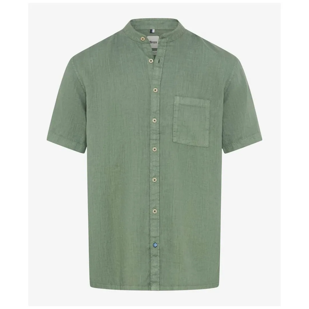 Brax Herren Leinenhemd Style Lionel U grün 463728 74431300 36 thyme