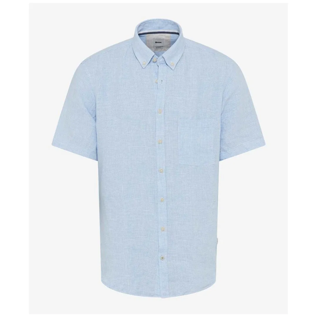 Brax Herren Leinenhemd Style Dan blau 413528 74410200 29 sky