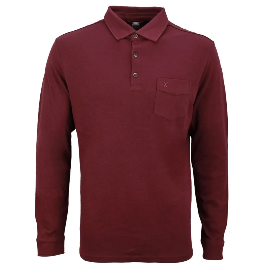 Brax Herren Poloshirt langarm Style Pirlo T rot 234998 70418500 43