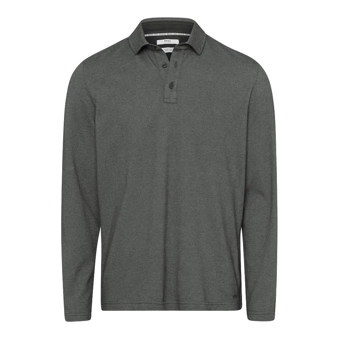 Brax Herren Langarmshirt Polo Style Prescot grau 214977 70417700 02