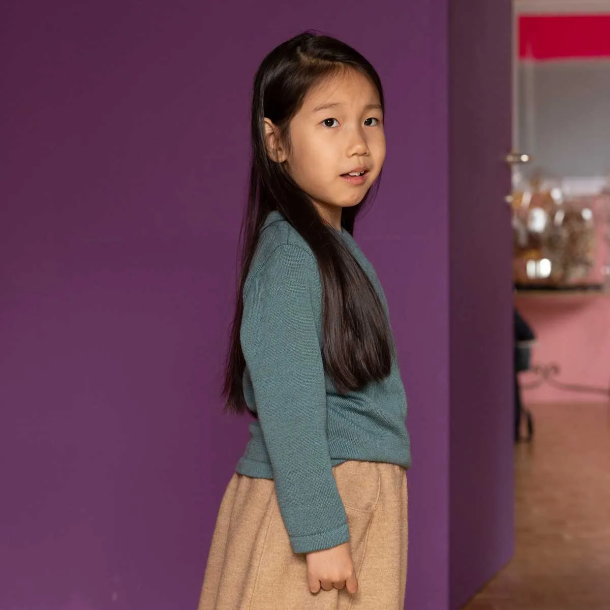 disana Kinder Strick-Pullover Uni kbT-Merinowolle