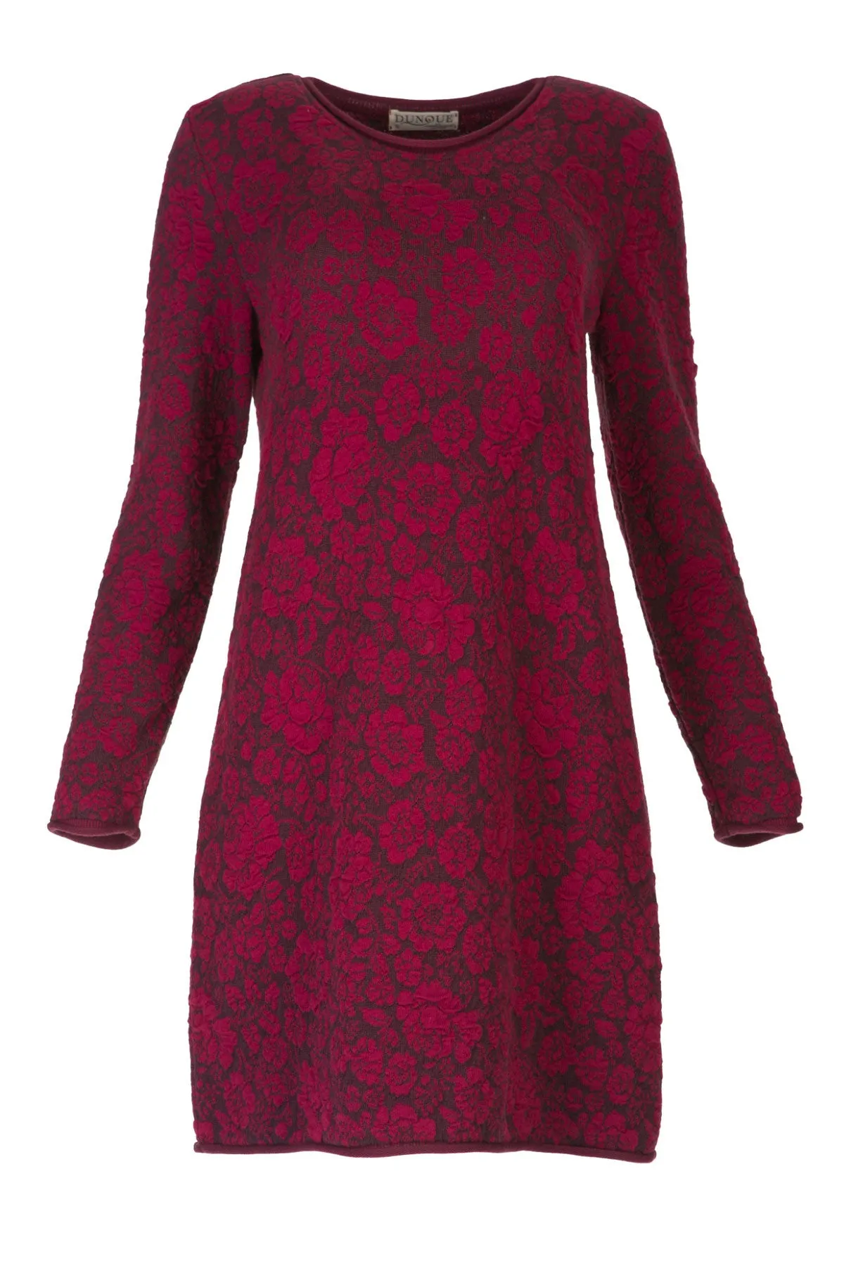 Dunque Jacquard Kleid Rosenmuster kbT-Merino Bio Baumwolle