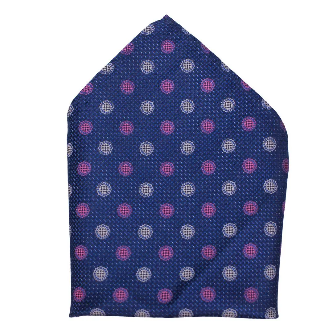 J.S. Fashion Einstecktuch blau florales Muster 171 DCS 3259 Blume 2