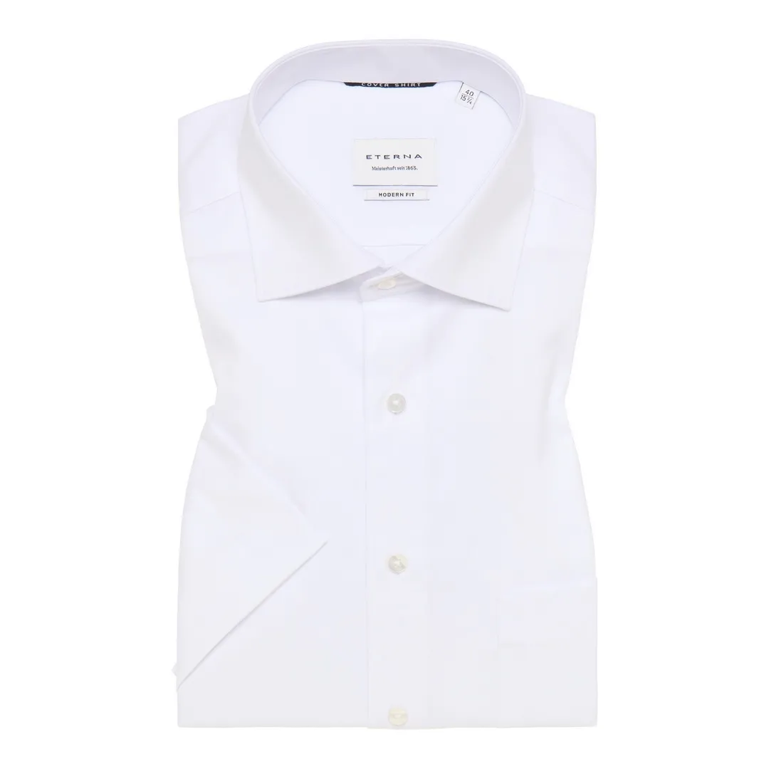 Eterna Herren Kurzarm Hemd Businesshemd Modern Fit weiß unifarben 8817 C19K 00