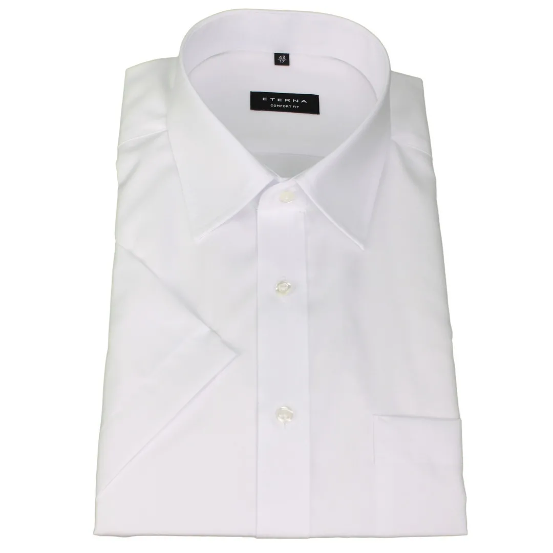 Eterna Herren kurzarm Hemd Comfort Fit weiß unifarben 1100 K198 00