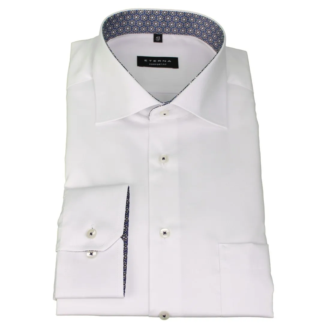 Eterna Herren Langarm Hemd Businesshemd Comfort Fit weiß unifarben 3368 E15K 00