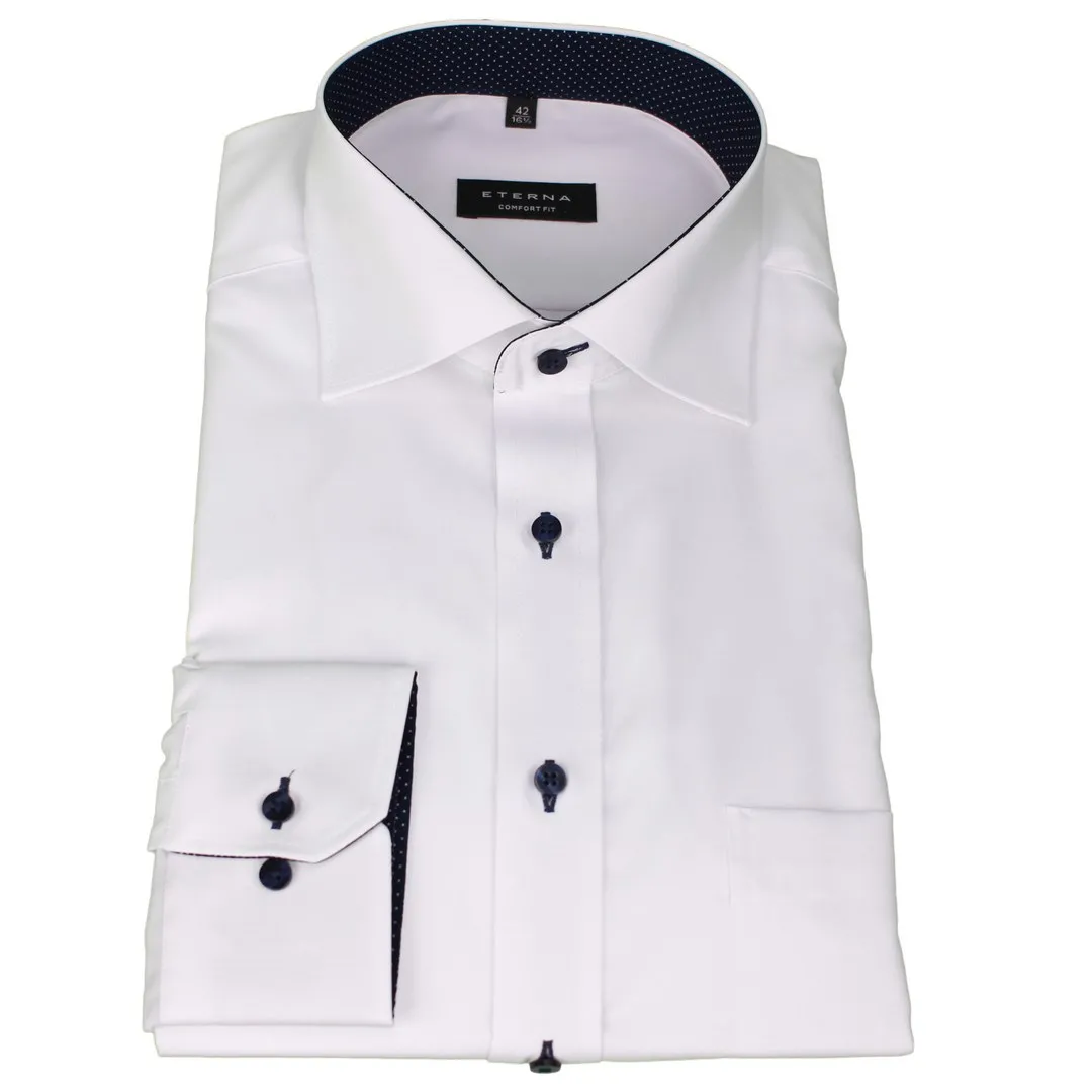 Eterna Herren Langarm Hemd Businesshemd Comfort Fit weiß unifarben 8100 E137 00