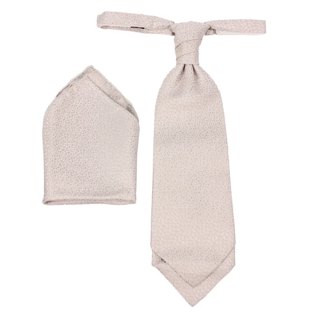 Masterhand Plastron Einstecktuch Set Champagner gemustert Focale 2439 21