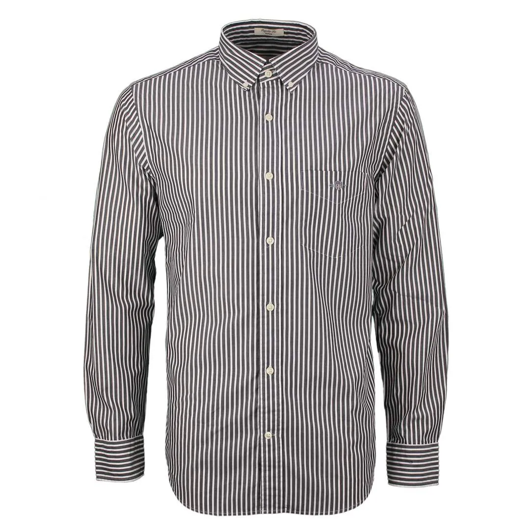 Gant Herren Hemd Regular Fit schwarz weiß gestreift 3000130 5 black