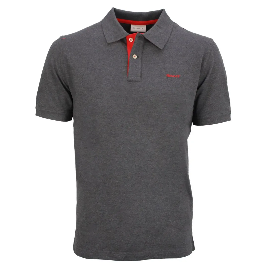 Gant Herren Piqué Poloshirt Regular Fit grau 2062026 95 antracit melange