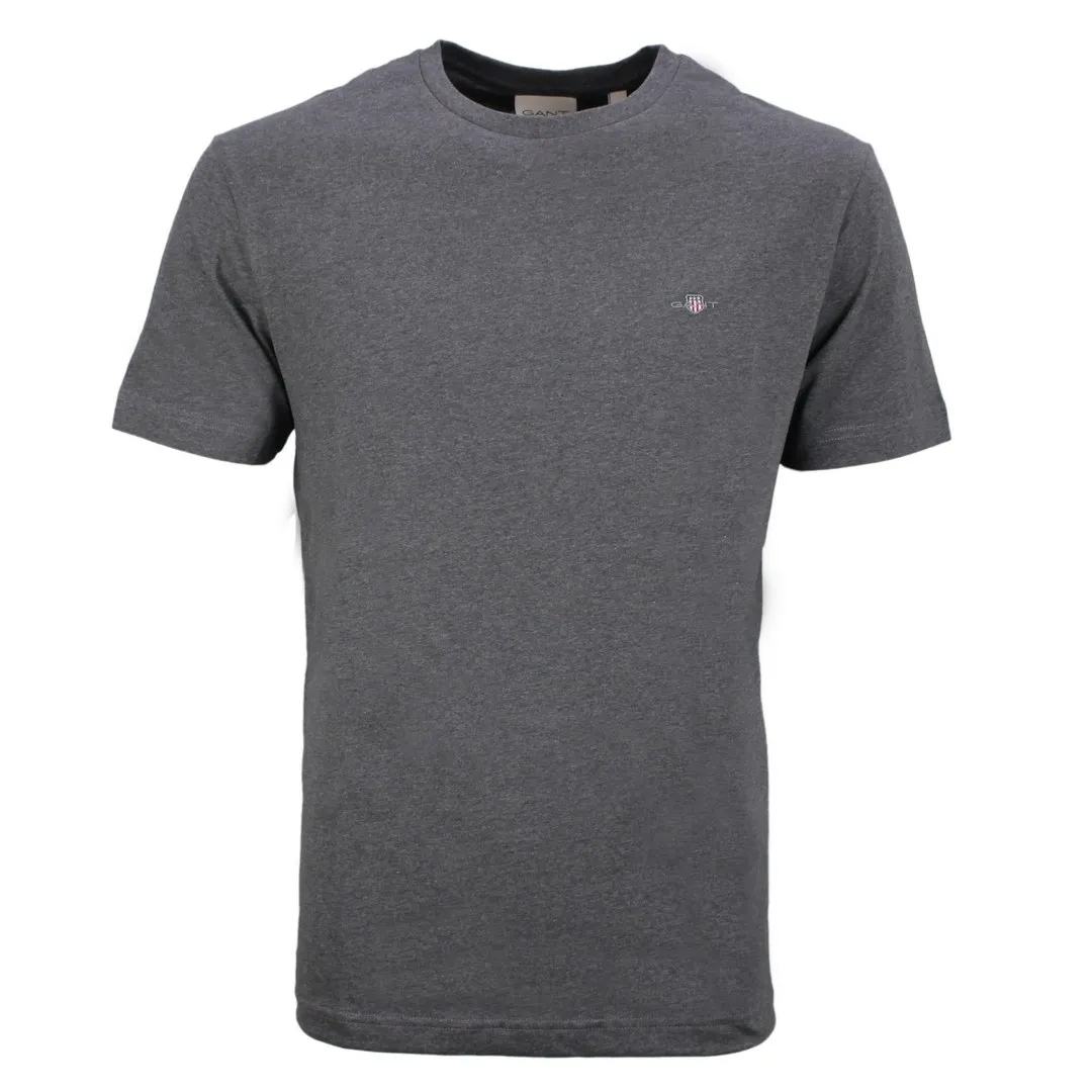 Gant Herren T-Shirt Regular Fit Shield grau 2003184 95 antracit melange