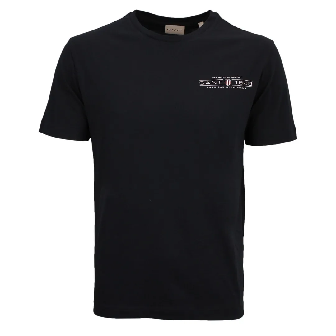 Gant Herren Graphic T-Shirt Regular Fit schwarz 2044017 5 black