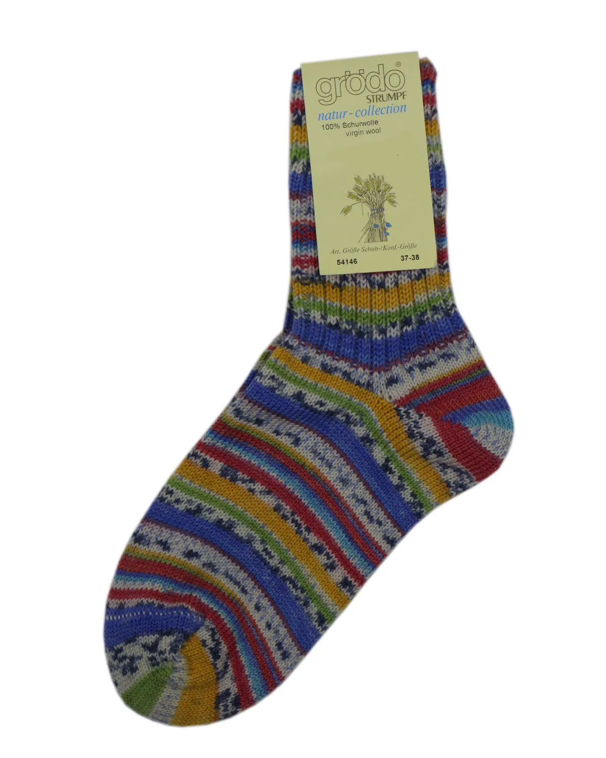 Grödo Damen Herren Schurwollsocken bunt