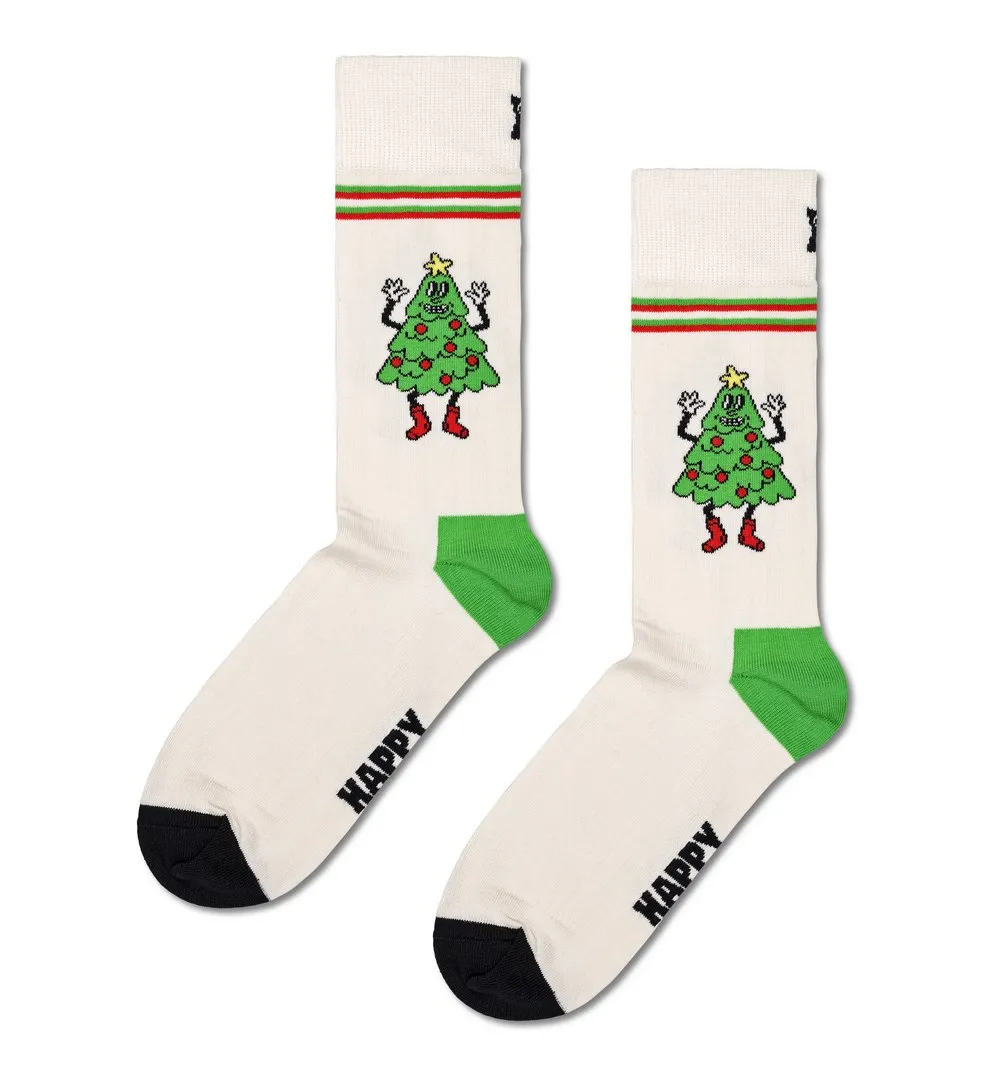 Happy Socks Socken Tannenbaum Print Happy Tree Sock P001874 white