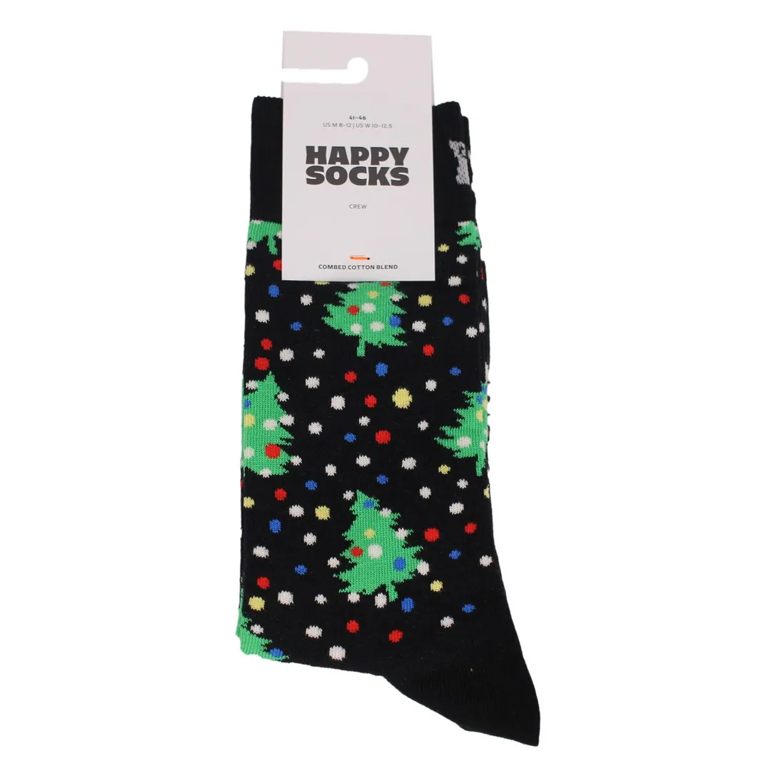 Happy Socks Socken Tannenbaum Print Christmas Night schwarz CHN01 9300 black