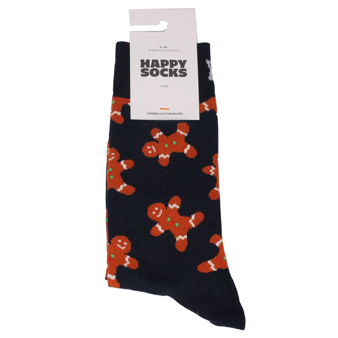Happy Socks Socken Lebkuchen Print Gingerbread Man blau GIN01 6000 navy