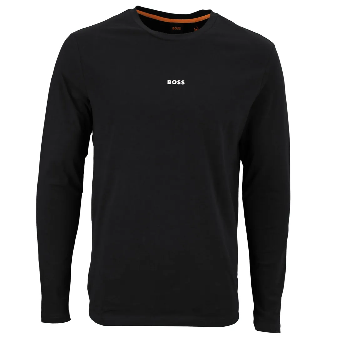BOSS Herren Langarm Shirt Tchark schwarz unifarben 50473286 001 black