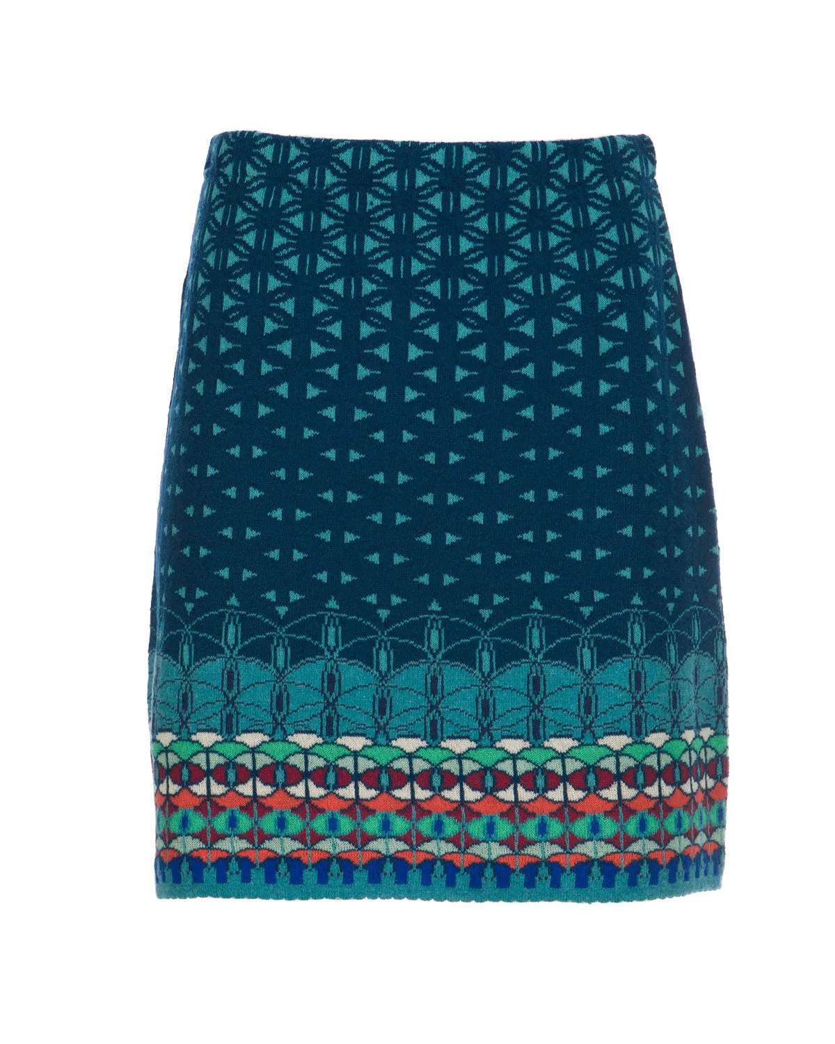 Dunque Damen Jacquard-Rock Wolle Bio Baumwolle