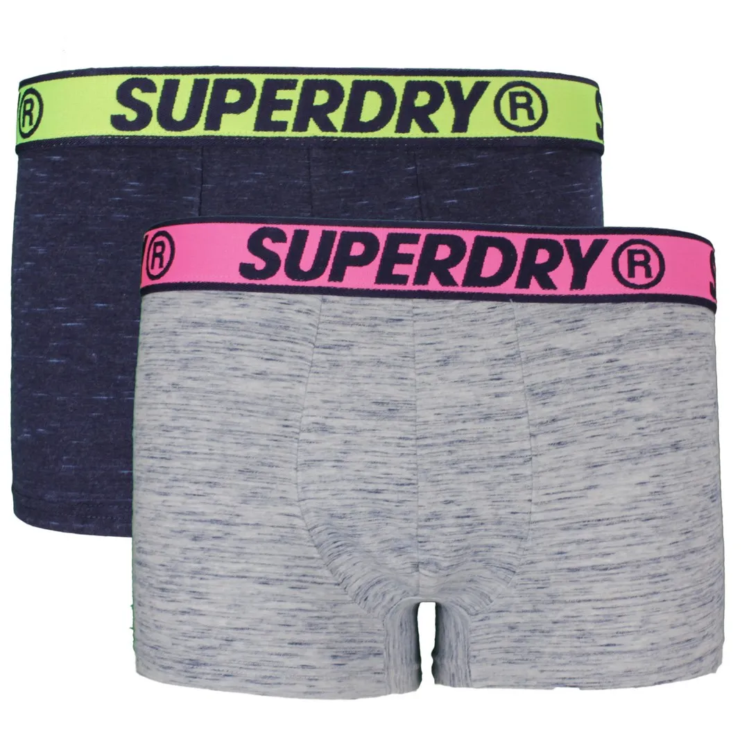 Superdry Boxershort Doppel Pack grau blau meliert M3110003A M8M navy