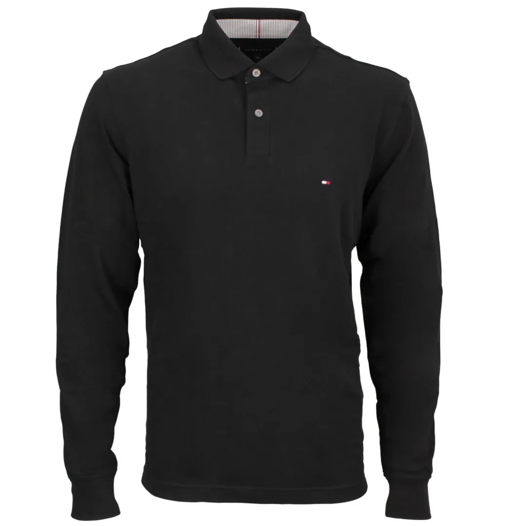 Tommy Hilfiger Langarm Shirt schwarz MW0MW20183 BDS black 1985 Regular LS Polo