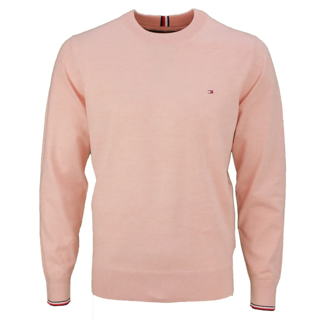 Tommy Hilfiger Herren Strick Pullover Tipped Pima Mouline MW0MW22806 SNA orange