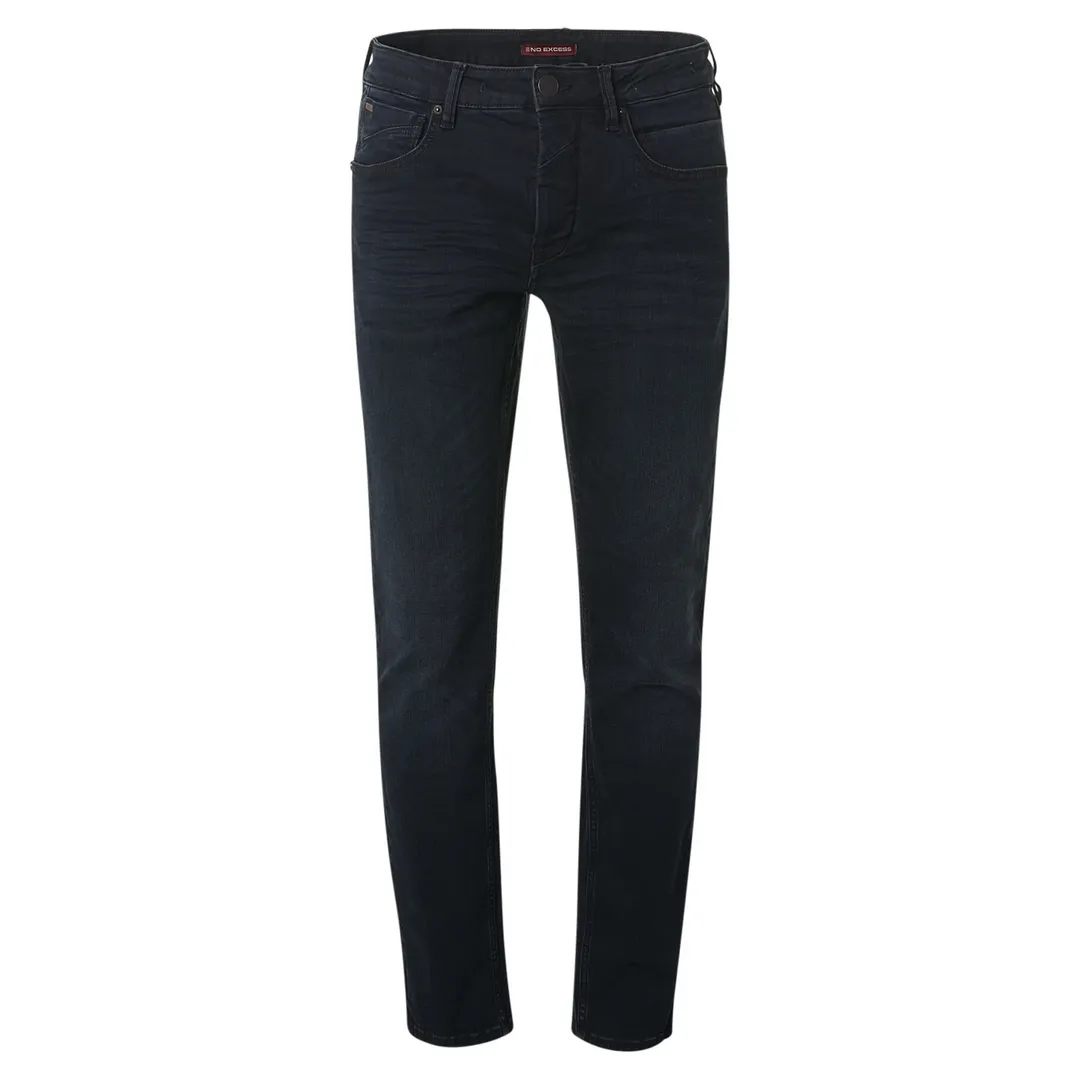 No Excess Herren Jeans Hose dunkelblau Five Pocket Regular 711 dark denim N711D95N 221