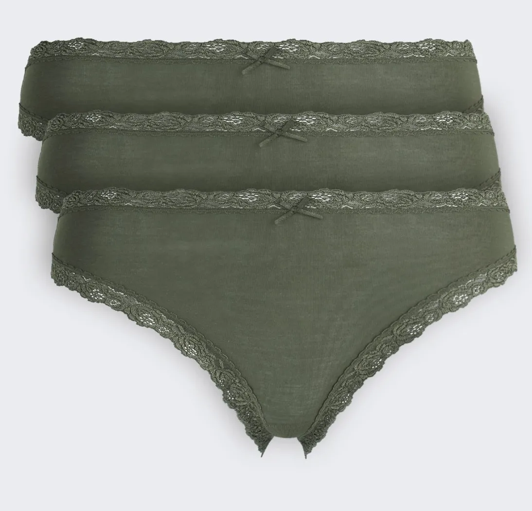 3er-Pack Nina von C. Serie Cosy Damen Jazzpants Avocado