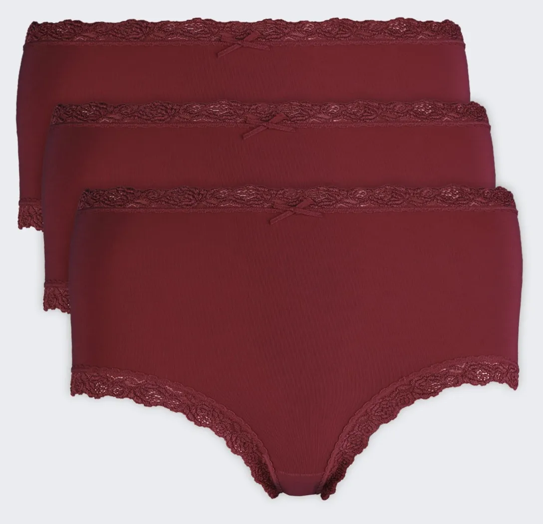 3er-Pack Nina von C. Damen Taillenslip Red Berries