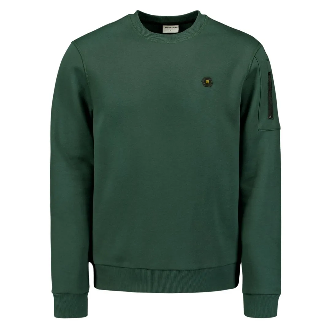 No Excess Herren Sweatshirt Pullover grün 25130850 052 dark green