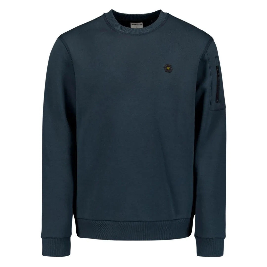No Excess Herren Sweatshirt Pullover blau 25130850 078 night