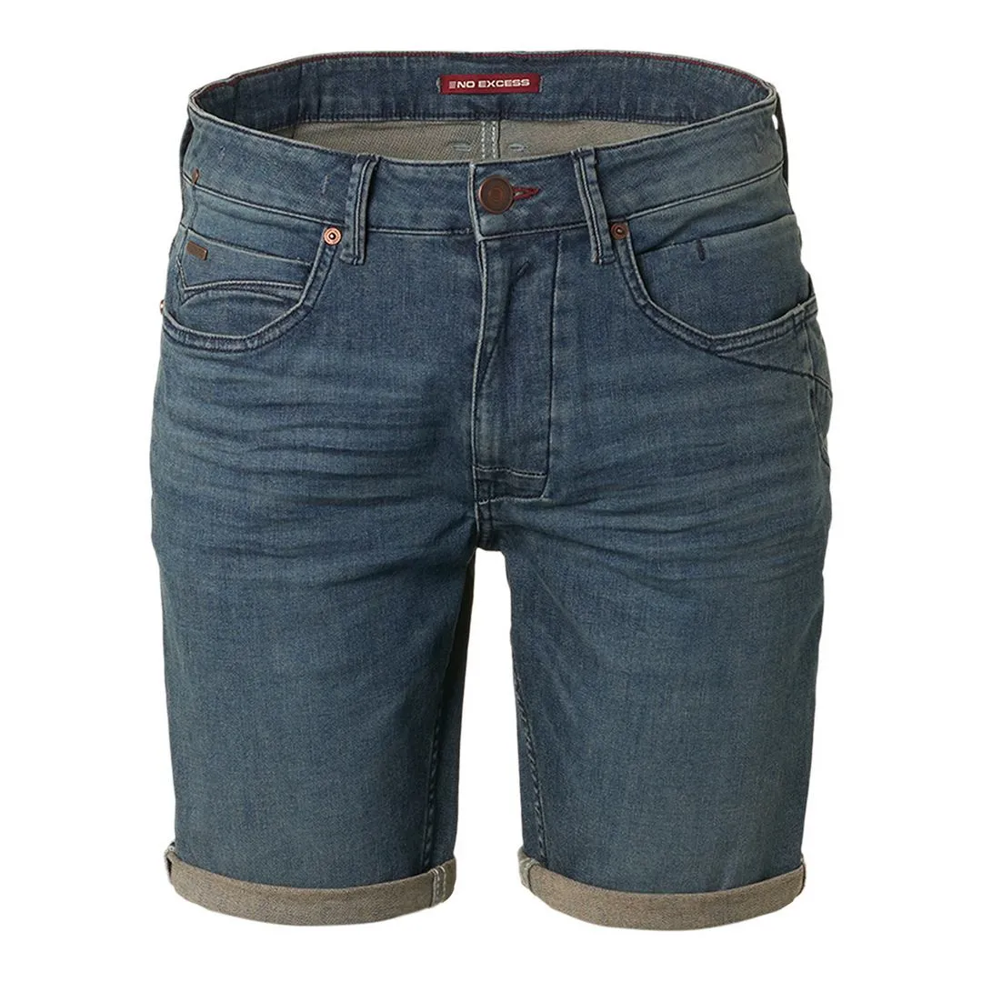 No Excess Herren Jeans Short Denim blau 19819D57N2 227 dirty used