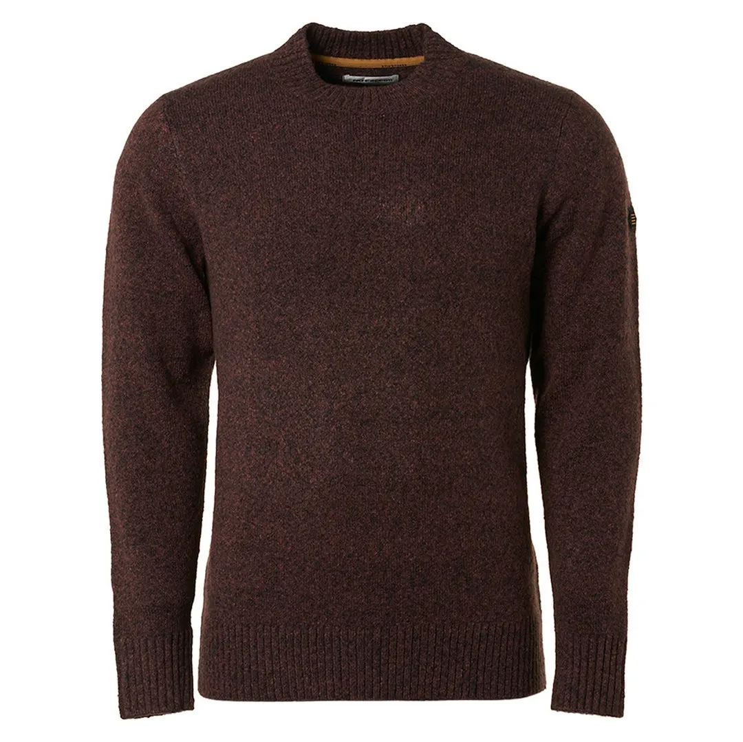 No Excess Herren Pullover Strickpullover Crewneck braun unifarben 17210955 185 brandy