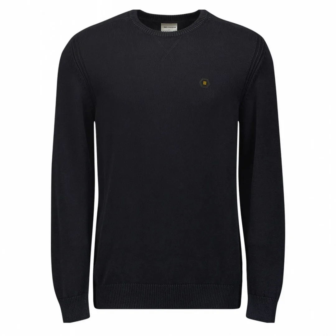 No Excess Herren Pullover Strickpullover schwarz 21210809 020 black