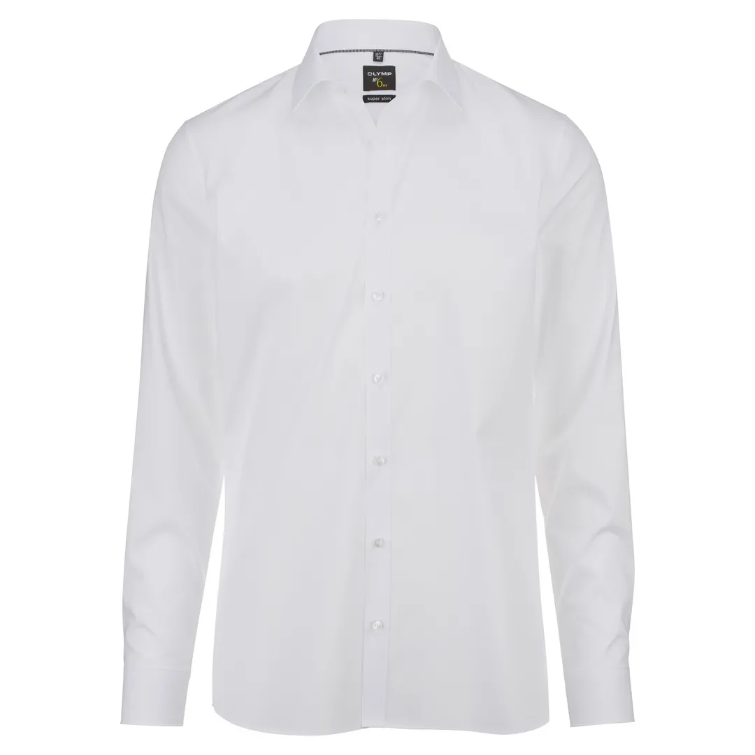 Olymp Super Slim Hemd No. 6 weiß Unifarben 0466 64 00