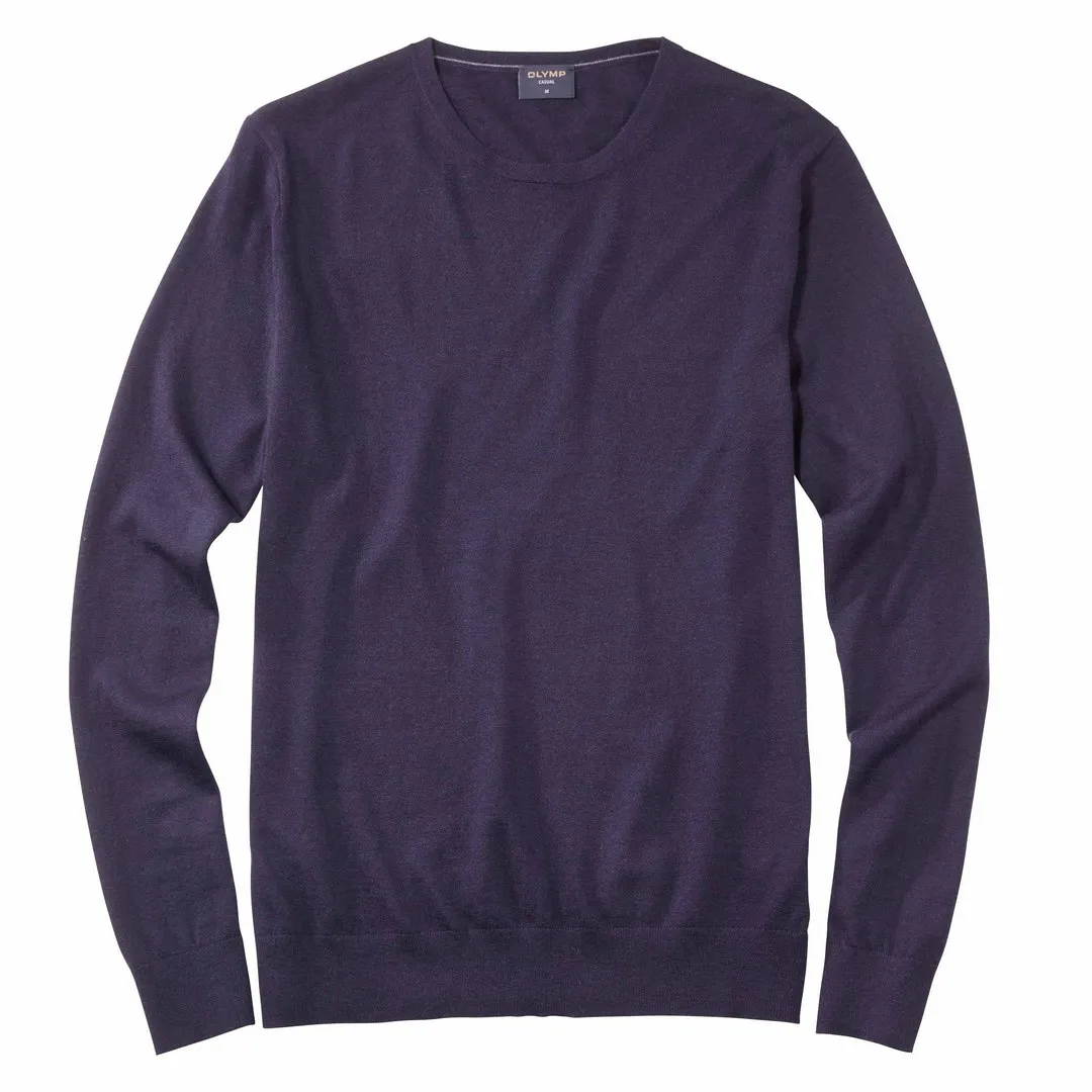 Olymp Herren Casual Fit Strick Pullover dunkelblau unifarben 015111 18 marine