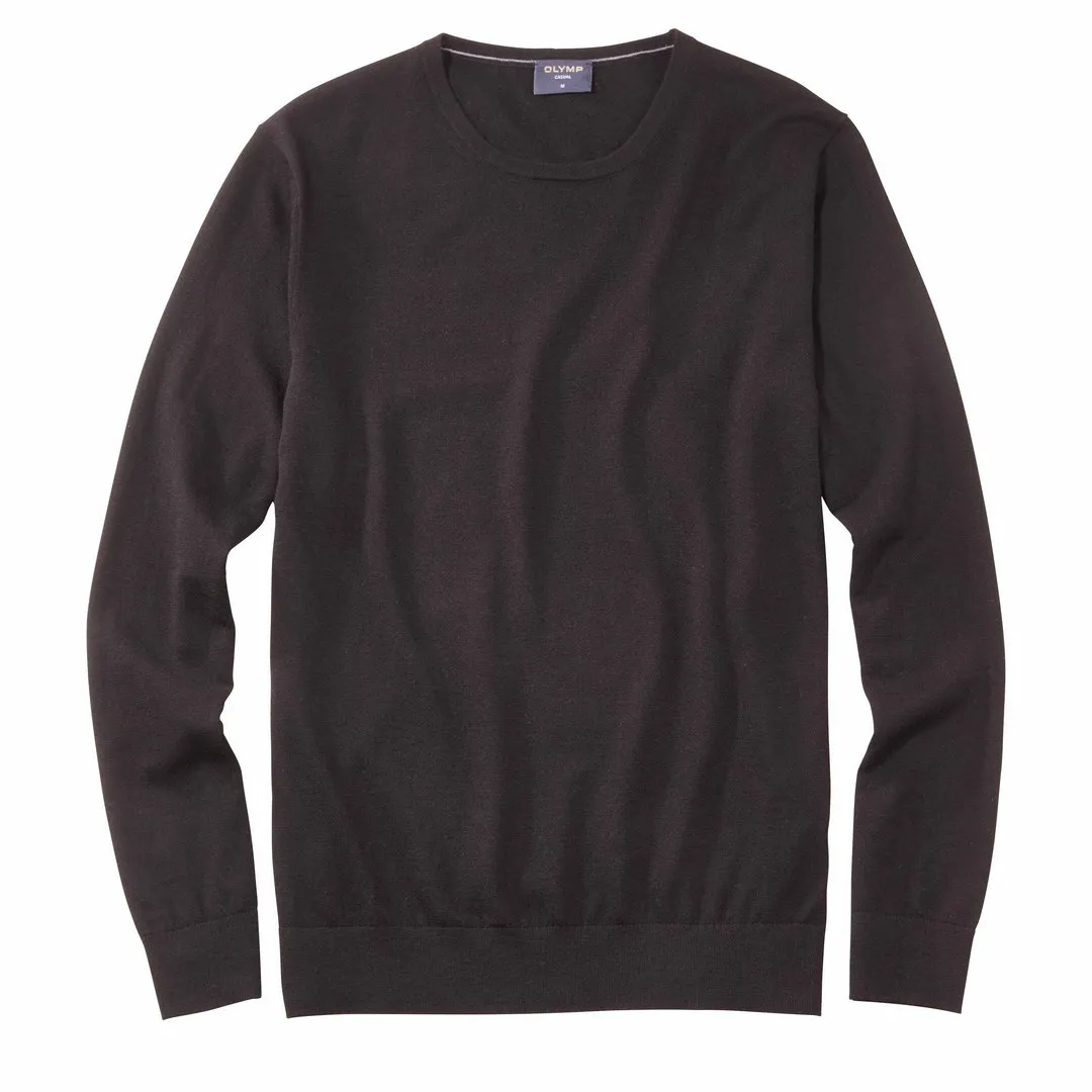 Olymp Casual Herren Strick Pullover schwarz unifarben 0151 11 68