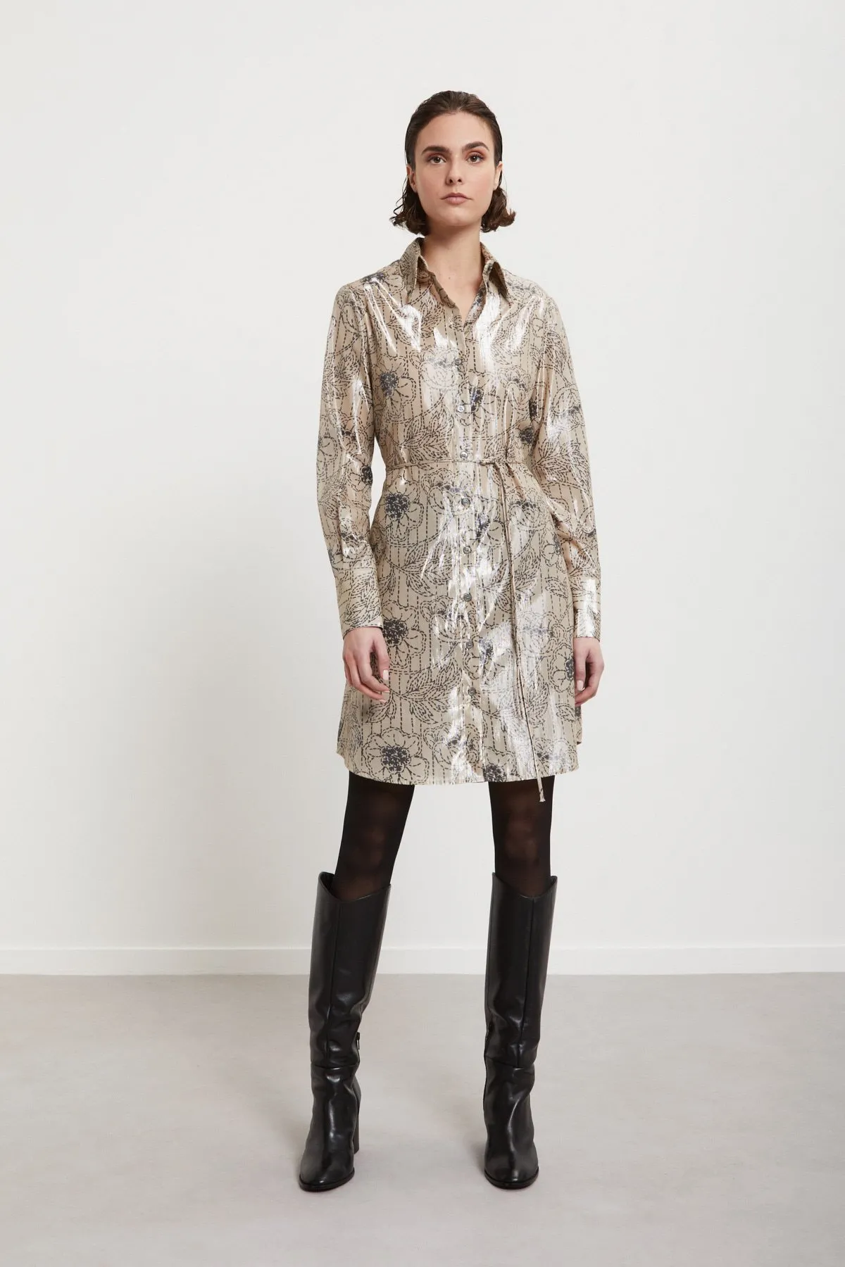 Chemisier with shiny efect