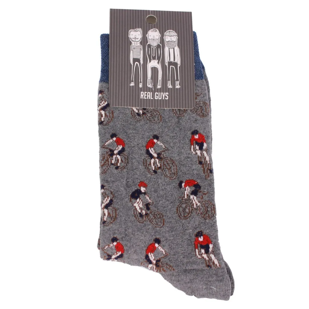 Ploenes Real Guys Herren Socken Fahrradprint grau 10142SO 008