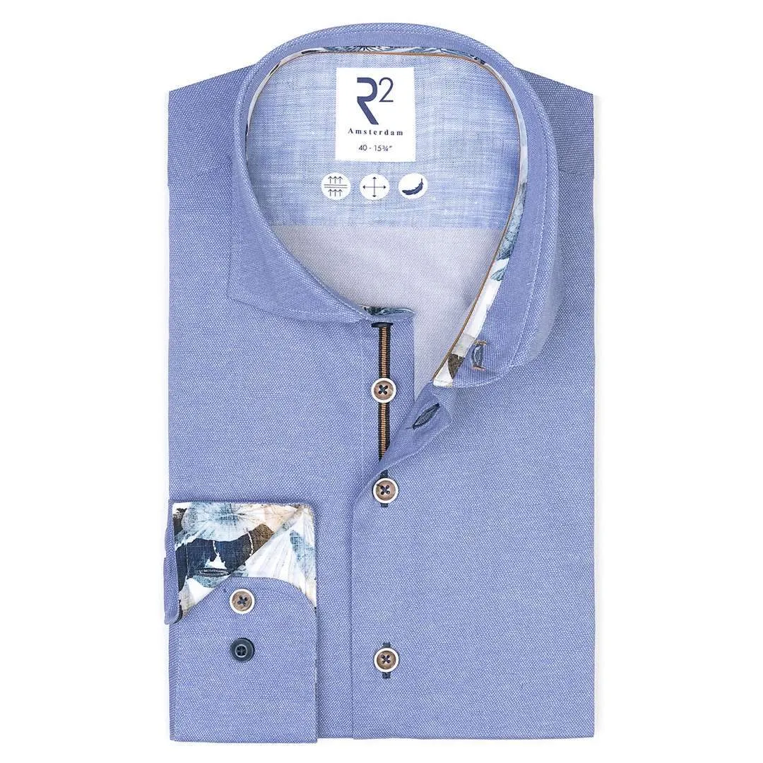 R2 Amsterdam Herren Businesshemd blau 124.WSP.045 018