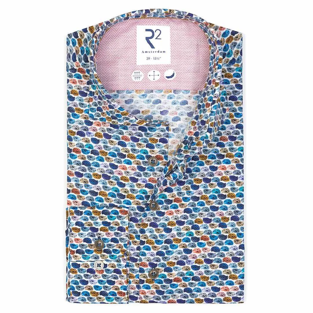 R2 Amsterdam Herren Hemd Modern Fit mehrfarbig gemustert 124.WSP.075 073 multicolour