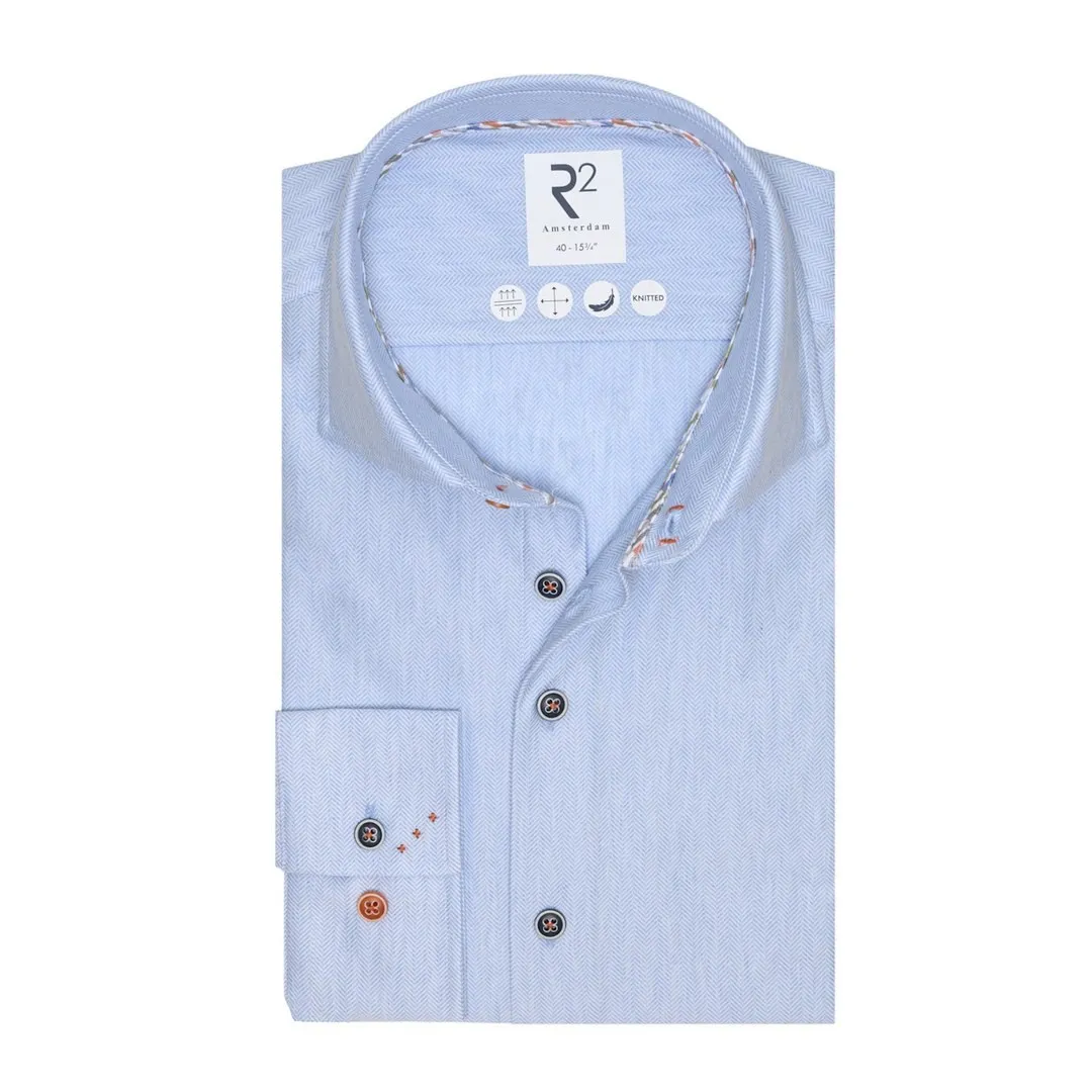 R2 Amsterdam Herren Businesshemd Modern Fit langarm blau 126.WSP.016 018 bleu