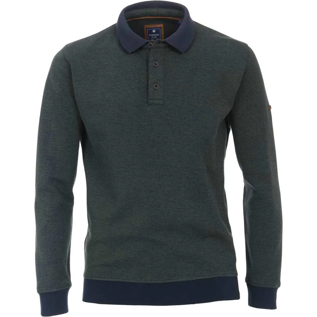 Redmond Herren Sweatshirt Pullover grün unifarben 222860700 60