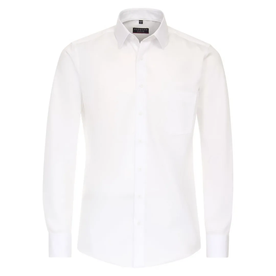 Redmond Herren Businesshemd langarm Modern Fit weiß uni 231700110 05