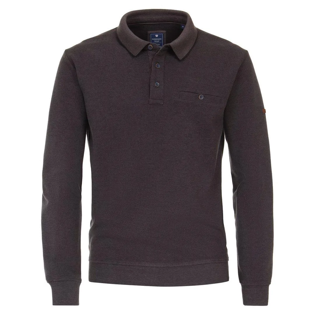 Redmond Herren Sweatshirt Polo schwarz 232860700 90