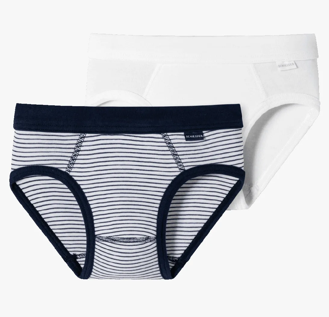 2er-Pack Schiesser Original Classics Feinripp Jungen Sportslips