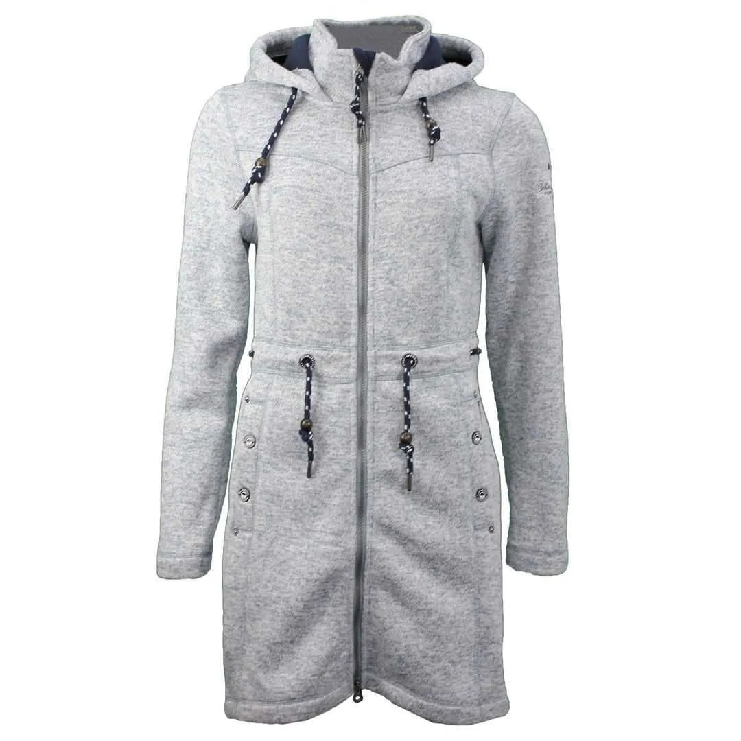 Schmuddelwedda Damen Strick Fleece Jacke blau 34313984 rauchblau melange