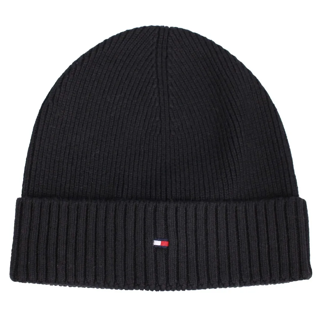 Tommy Hilfiger Herren Mütze Beanie schwarz unifarben AM0AM10337 BDS Black