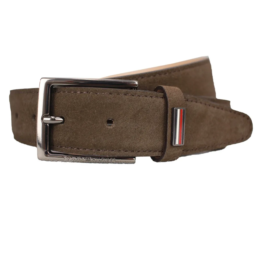 Tommy Hilfiger Herren Gürtel Ledergürtel Suede braun AM0AM11474 GB6 Brown
